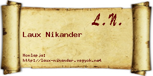 Laux Nikander névjegykártya